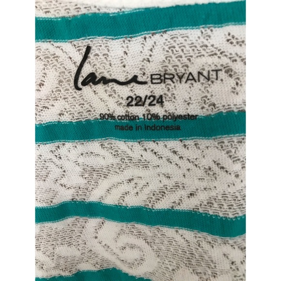 Lane Bryant Women’s Plus Size Teal and White Striped Tank Top Size 22/24 - Picture 3 of 6